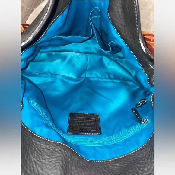 2005 Vintage Coach Chelsea 8A39 black pebbled leather shoulder bag - Picture 7 of 8